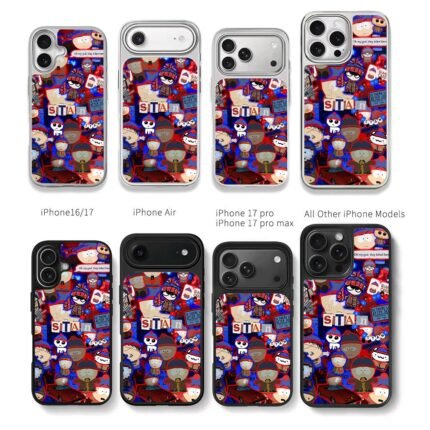 South Park Stan sticker collage Chris Brown Phone Case Black Electroplated Silver For Iphone 11 To 17