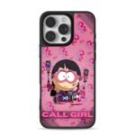 SouthParkCallGirlSelfiePhonesPink iPhone 16 Pro Max Black Case