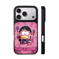 SouthParkCallGirlSelfiePhonesPink iPhone 17 Pro Max Black Case