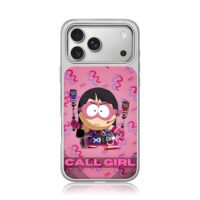 SouthParkCallGirlSelfiePhonesPink iPhone 17 Pro Max Electroplated Silver Case1