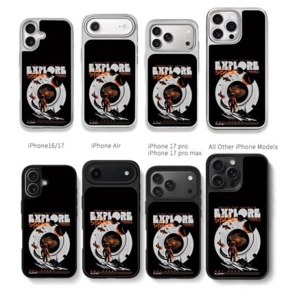 Space explore astronaut galaxy Chris Brown Phone Case Black Electroplated Silver For Iphone 11 To 17