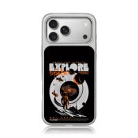 Space explore astronaut galaxy iPhone 17 Pro Max Electroplated Silver Case1