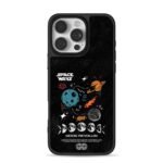 Space saturn moon phases meteor art iPhone 16 Pro Max Black Case