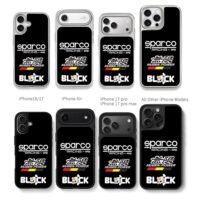Sparco Racing Mugen Block 43 logos Chris Brown Phone Case Black Electroplated Silver For Iphone 11 To 17