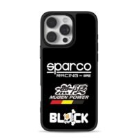 Sparco Racing Mugen Block 43 logos iPhone 16 Pro Max Black Case
