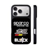 Sparco Racing Mugen Block 43 logos iPhone 17 Pro Max Black Case