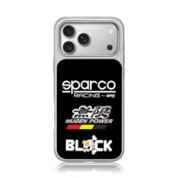 Sparco Racing Mugen Block 43 logos iPhone 17 Pro Max Electroplated Silver Case1