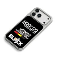Sparco Racing Mugen Block 43 logos iPhone 17 Pro Max Electroplated Silver Case2