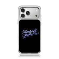 Sparkle Michael Jackson script iPhone 17 Pro Max Electroplated Silver Case1