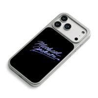 Sparkle Michael Jackson script iPhone 17 Pro Max Electroplated Silver Case2