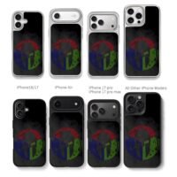 Spartan helmet tricolor circle logo Chris Brown Phone Case Black Electroplated Silver For Iphone 11 To 17