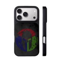 Spartan helmet tricolor circle logo iPhone 17 Pro Max Black Case