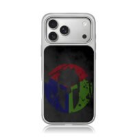 Spartan helmet tricolor circle logo iPhone 17 Pro Max Electroplated Silver Case1