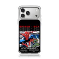 Spider Boy vs Lizard comic print iPhone 17 Pro Max Electroplated Silver Case1