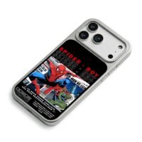 Spider Boy vs Lizard comic print iPhone 17 Pro Max Electroplated Silver Case2