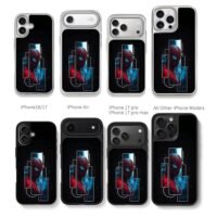 Spiderman geometric split dark art Chris Brown Phone Case Black Electroplated Silver For Iphone 11 To 17