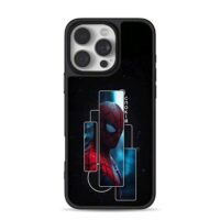 Spiderman geometric split dark art iPhone 16 Pro Max Black Case