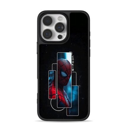 Spiderman geometric split dark art iPhone 16 Pro Max Black Case