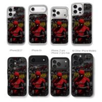 Spiderman Marvel comic collage Chris Brown Phone Case Black Electroplated Silver For Iphone 11 To 17