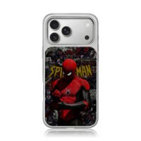 Spiderman Marvel comic collage iPhone 17 Pro Max Electroplated Silver Case1