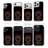 SpiderMan NoWayHome suit circle Chris Brown Phone Case Black Electroplated Silver For Iphone 11 To 17