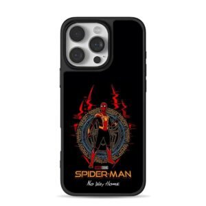 SpiderMan NoWayHome suit circle iPhone 16 Pro Max Black Case