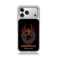 SpiderMan NoWayHome suit circle iPhone 17 Pro Max Electroplated Silver Case1