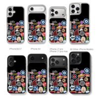 Spiderman vans bazinga pop stickers Chris Brown Phone Case Black Electroplated Silver For Iphone 11 To 17