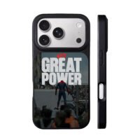 Spiderman With Great Power art iPhone 17 Pro Max Black Case