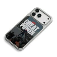 Spiderman With Great Power art iPhone 17 Pro Max Electroplated Silver Case2