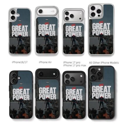 Spiderman with great power on car Chris Brown Phone Case Black Electroplated Silver For Iphone 11 To 17