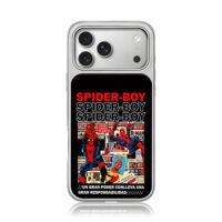 SpiderManSpiderBoyDailyBuglecollage iPhone 17 Pro Max Electroplated Silver Case1