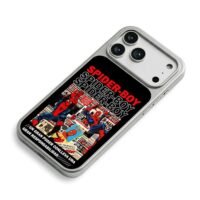 SpiderManSpiderBoyDailyBuglecollage iPhone 17 Pro Max Electroplated Silver Case2