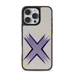 Spiky grey X purple yellow sparkles iPhone 16 Pro Max Black Case