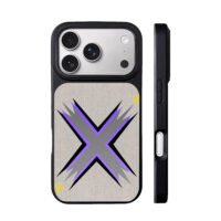 Spiky grey X purple yellow sparkles iPhone 17 Pro Max Black Case
