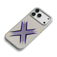 Spiky grey X purple yellow sparkles iPhone 17 Pro Max Electroplated Silver Case2