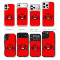 Spitfire evil fire spider red logo Chris Brown Phone Case Black Electroplated Silver For Iphone 11 To 17