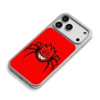 Spitfire evil fire spider red logo iPhone 17 Pro Max Electroplated Silver Case2