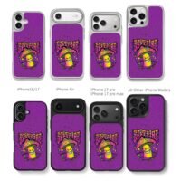 Spitfire neon evil psychedelic mushroom Chris Brown Phone Case Black Electroplated Silver For Iphone 11 To 17