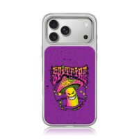 Spitfire neon evil psychedelic mushroom iPhone 17 Pro Max Electroplated Silver Case1