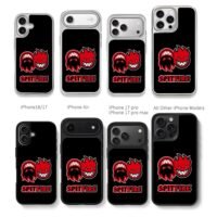Spitfire two red fire devil logos Chris Brown Phone Case Black Electroplated Silver For Iphone 11 To 17