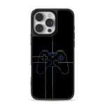 Split neon purple green gamepad iPhone 16 Pro Max Black Case