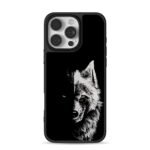 Split wolf mismatched eyes iPhone 16 Pro Max Black Case
