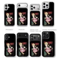 Spy Family Anya Loid Yor anime trio Chris Brown Phone Case Black Electroplated Silver For Iphone 11 To 17