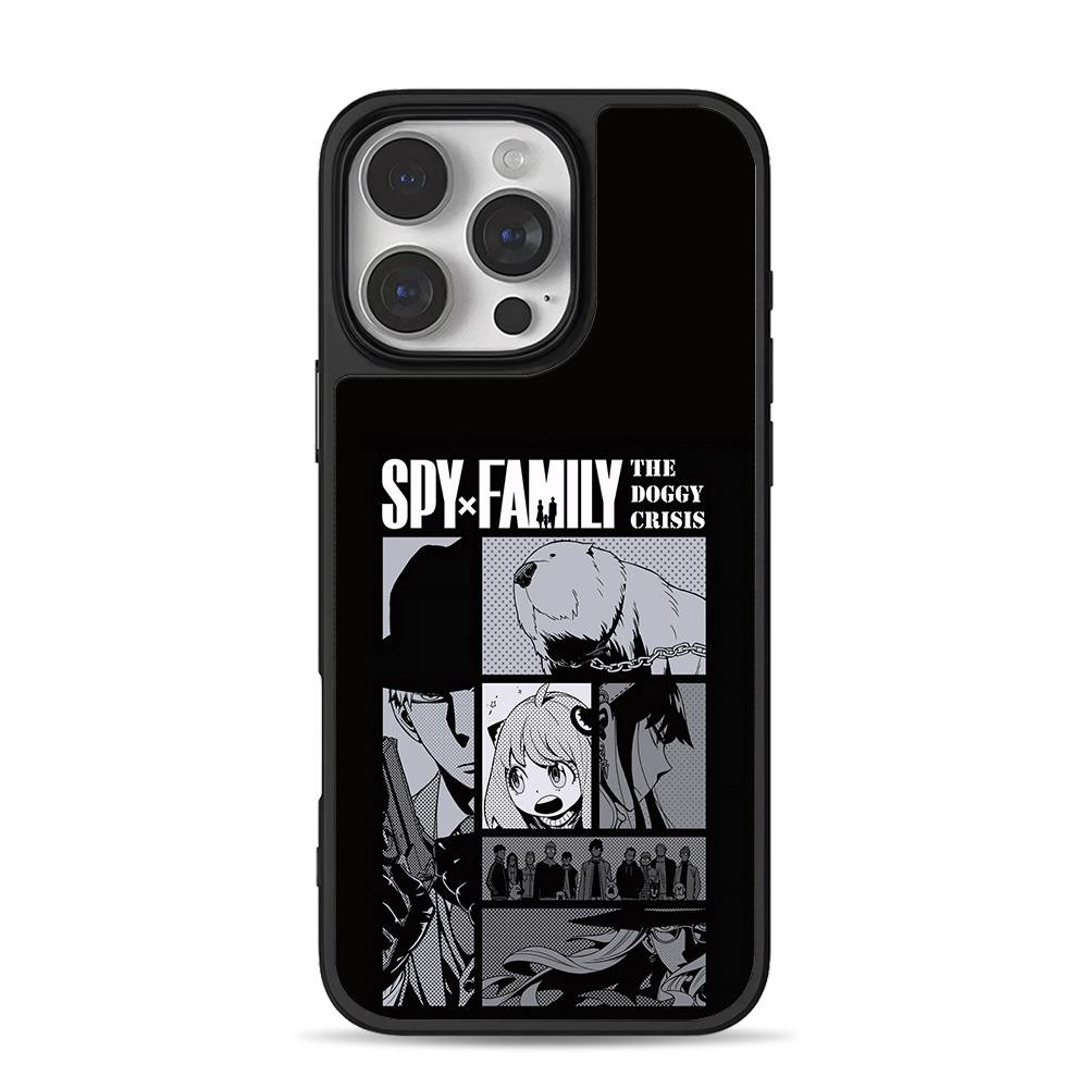 Spy Family panels Anya Lloyd Bond iPhone 16 Pro Max Black Case Spy Family panels Anya Lloyd Bond iPhone 16 Pro Max Black Case