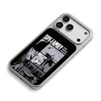 Spy Family panels Anya Lloyd Bond iPhone 17 Pro Max Electroplated Silver Case2
