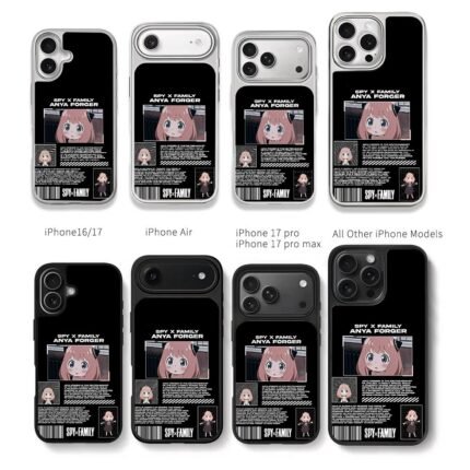 Spy x Family Anya Forger anime art Chris Brown Phone Case Black Electroplated Silver For Iphone 11 To 17