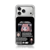 Spy x Family Anya Forger anime art iPhone 17 Pro Max Electroplated Silver Case1