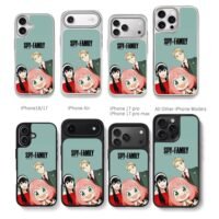 Spy x Family Anya Loid Yor trio Chris Brown Phone Case Black Electroplated Silver For Iphone 11 To 17