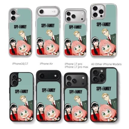 Spy x Family Anya Loid Yor trio Chris Brown Phone Case Black Electroplated Silver For Iphone 11 To 17